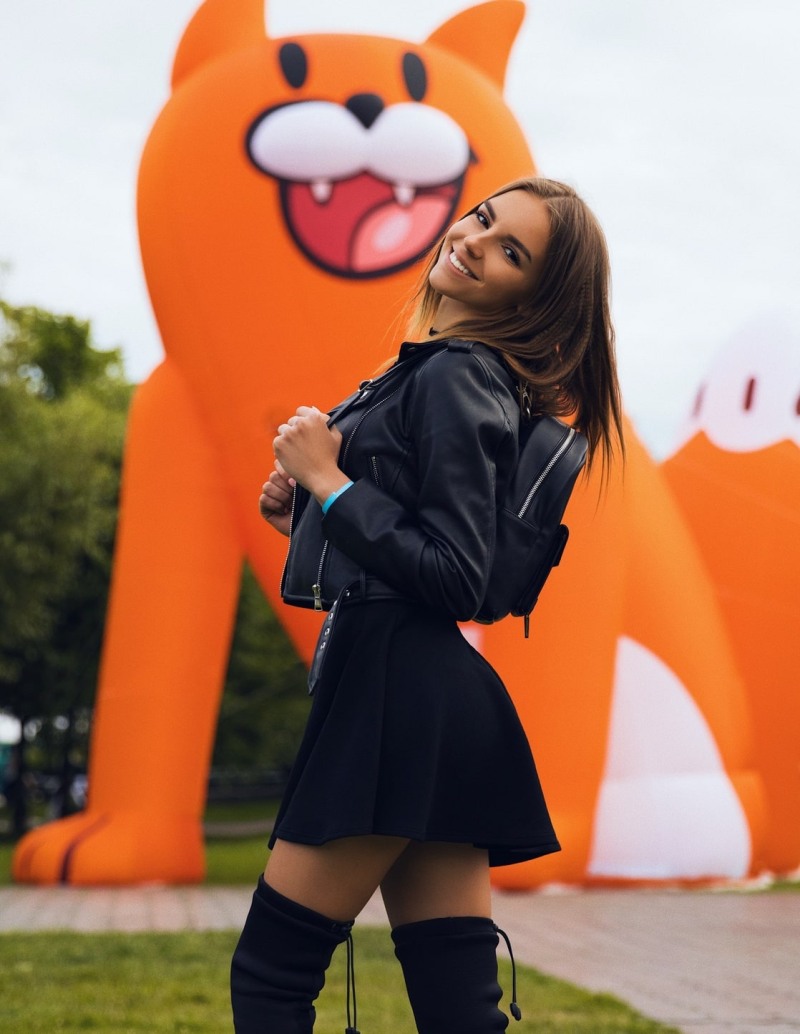 Galina Dubenenko in a skirt