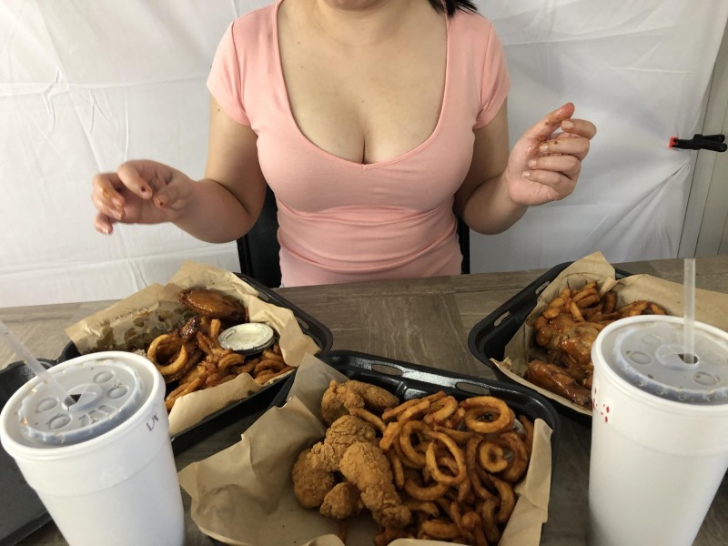 Girls Belly Stuffing