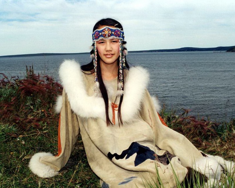 Chukchi girls in a swimsuit