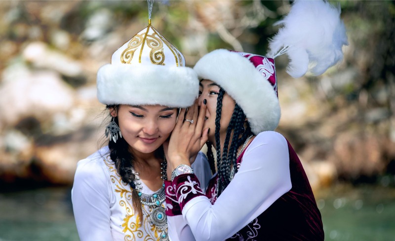 National clothing Kyrgyz Vector