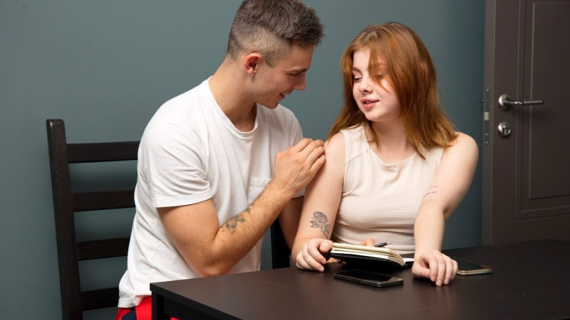 Lesbian with a big backwards seduced busty on the street