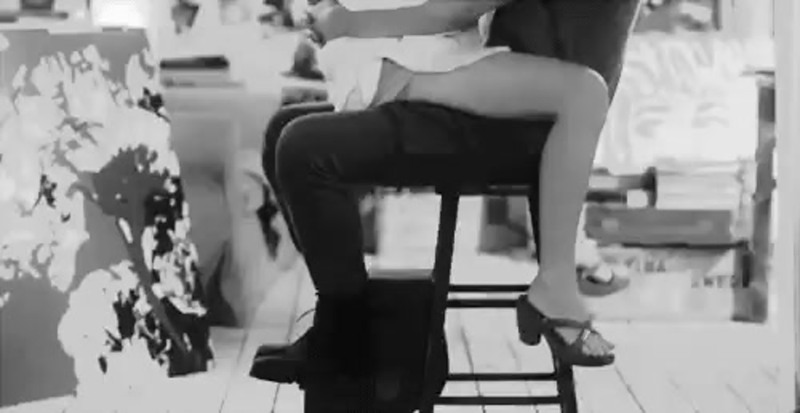 Retro gangbang in stockings