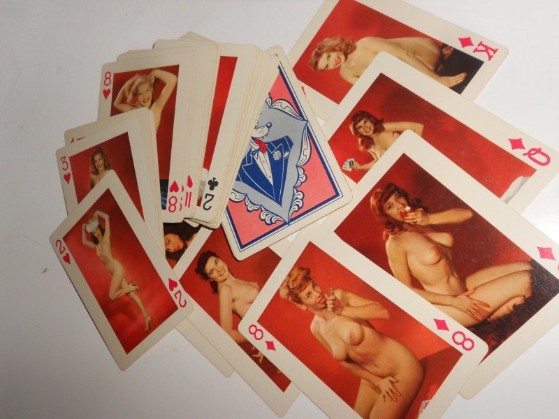 Playing cards with naked women