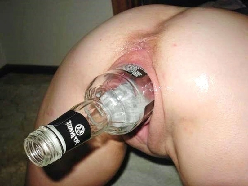Huge bottle in the anus