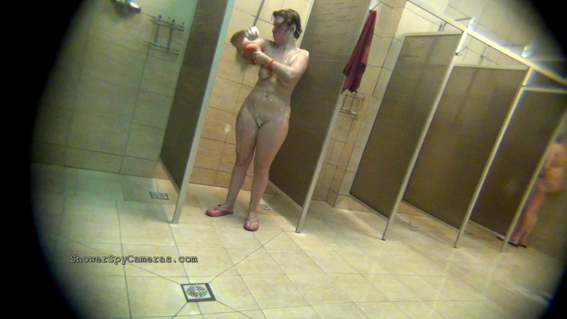 Hidden camera in women's shower