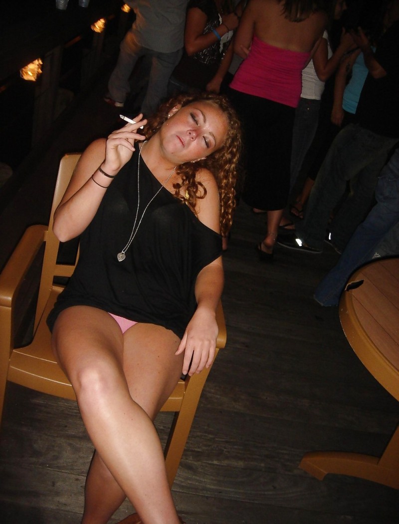 Girls undress at a disco