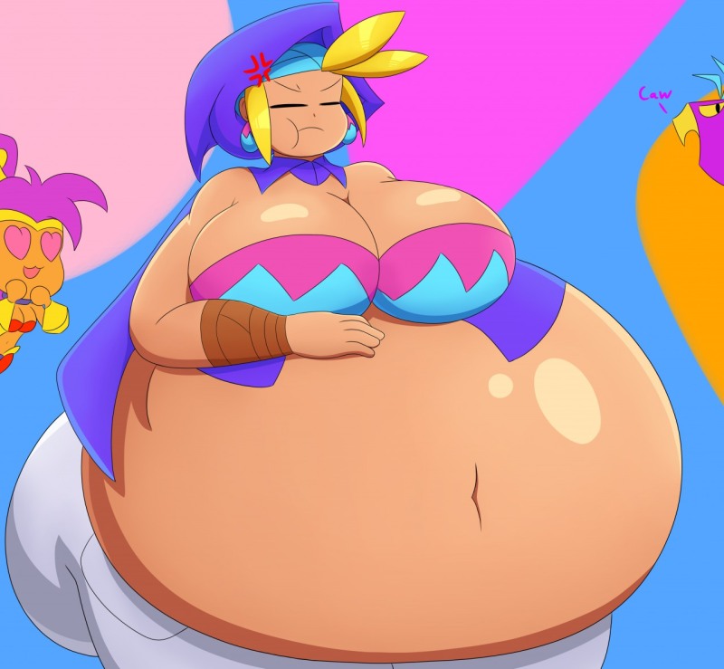 The girl's cute belly