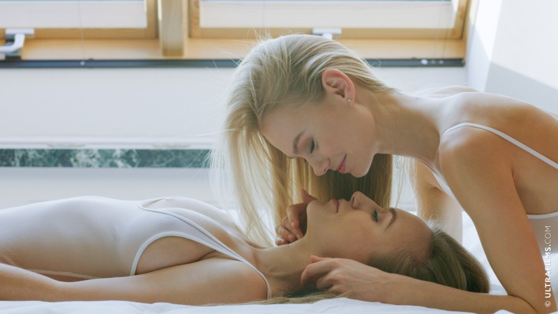 Beautiful blonde with a dildo