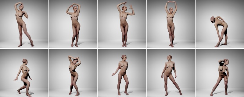 Naked women of different complexes