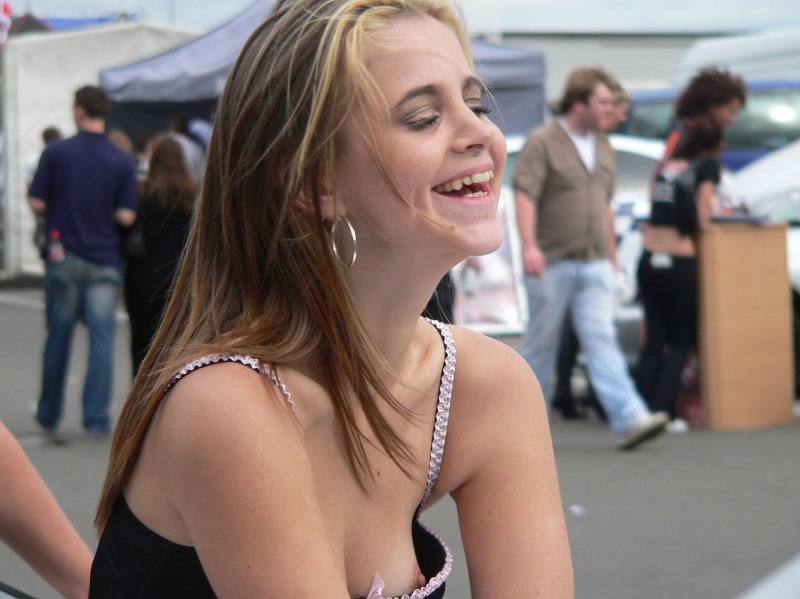 Sabrina Barratt Running with Boobs Popping Out