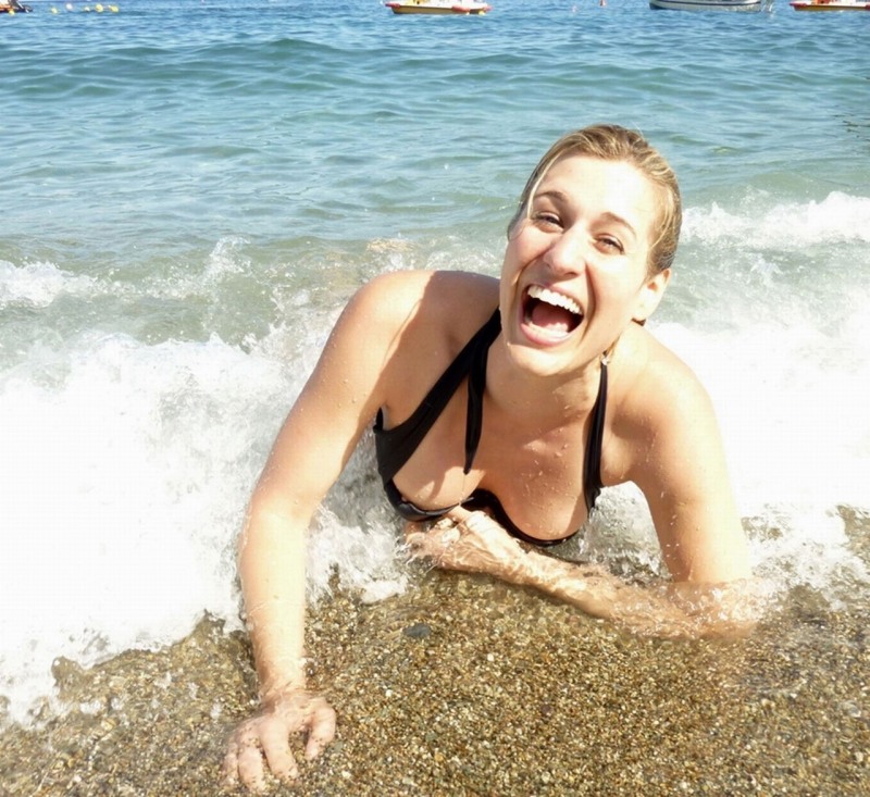 Drunk women under a skirt