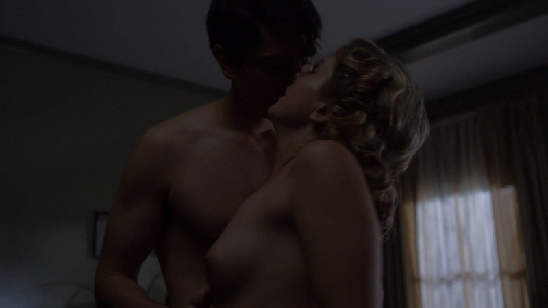 Kathleen Robertson under a skirt