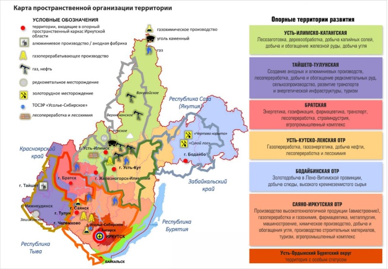 Industry map of the Irkutsk region